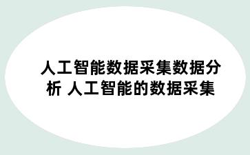 人工智能数据采集数据分析 人工智能的数据采集